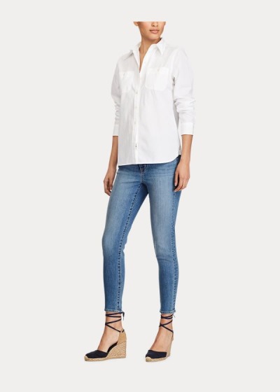 Women's Ralph Lauren Cotton Broadcloth Shirts | 782635ILG